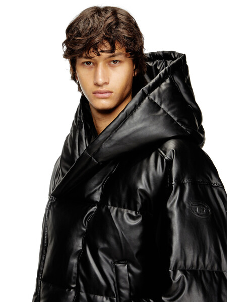 メンズ ブラックパファージャケット W-MYLEY（ブルゾン）｜DIESEL