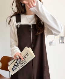 classicalelf（クラシカルエルフ）の「ふんわりフォルムが魅せる大人の抜け感♪バッククロスジップデザインバルーンジャンスカ（ロング）（ジャンパースカート）」