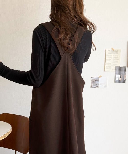 classicalelf（クラシカルエルフ）の「ふんわりフォルムが魅せる大人の抜け感♪バッククロスジップデザインバルーンジャンスカ（ロング）（ジャンパースカート・レディース・ブラック/ブラウン・LARGE/MEDIUM/SMALL/X-LARGE）」の18枚目の写真