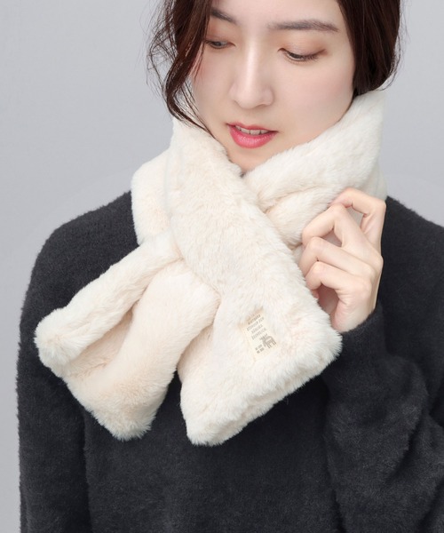セリーヌ CELINE ミンク ファー マフラー ティペット アイボリー ファー 差込みマフラー ティペット（ネックウォーマー/スヌード）｜moz