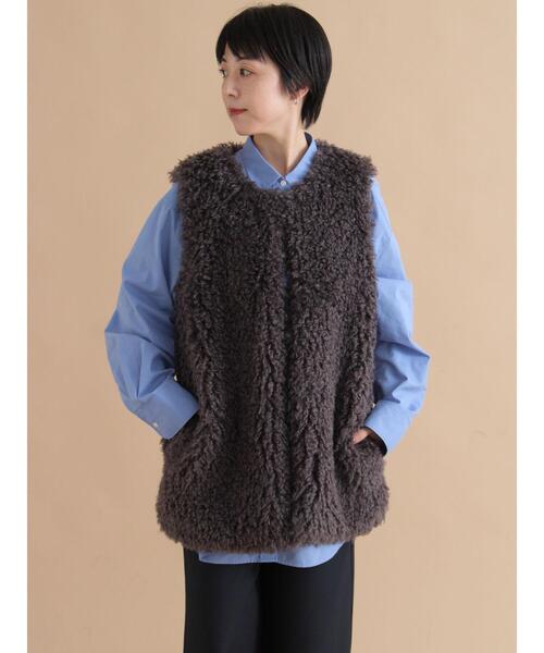 sm2rhythm（サマンサモスモスリズム）の「エコファージレ（ベスト・レディース・ブラウン/チャコールグレー/ベージュ・F）」の17枚目の写真