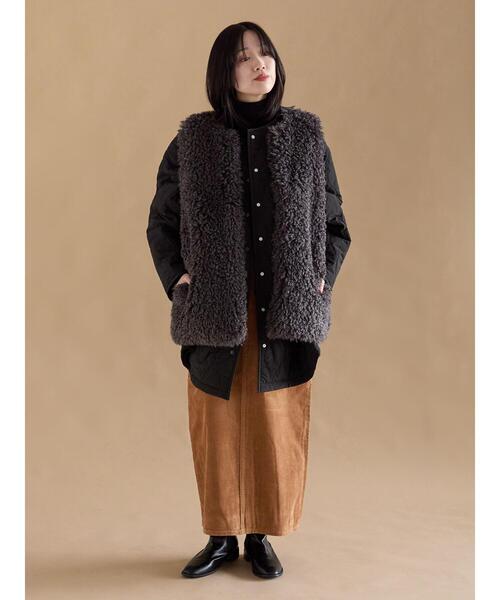 sm2rhythm（サマンサモスモスリズム）の「エコファージレ（ベスト・レディース・ブラウン/チャコールグレー/ベージュ・F）」の22枚目の写真