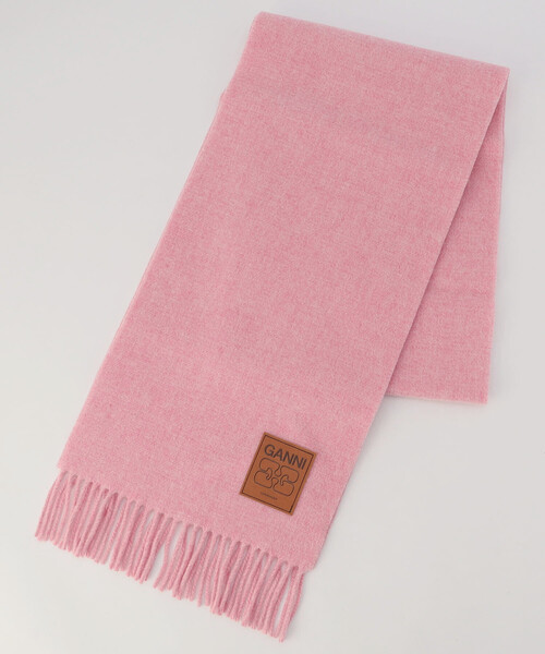 GANNI（ガニー）の「GANNI/ガニー Double Face Wool Solid Scarf / A6942 / マフラー（マフラー・レディース・ピンク・ONE SIZE）」の4枚目の写真