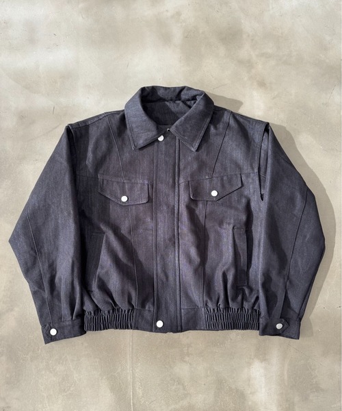 BLANK HOTEL(ブランクホテル)の「Zip-Up Denim Work Jacket / ジップアップデニムワークジャケット(ブルゾン・メンズ・ブラウン/ブラック・L/M)」の2枚目の写真