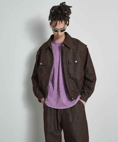 BLANK HOTEL(ブランクホテル)の「Zip-Up Denim Work Jacket / ジップアップデニムワークジャケット(ブルゾン・メンズ・ブラウン/ブラック・L/M)」の22枚目の写真