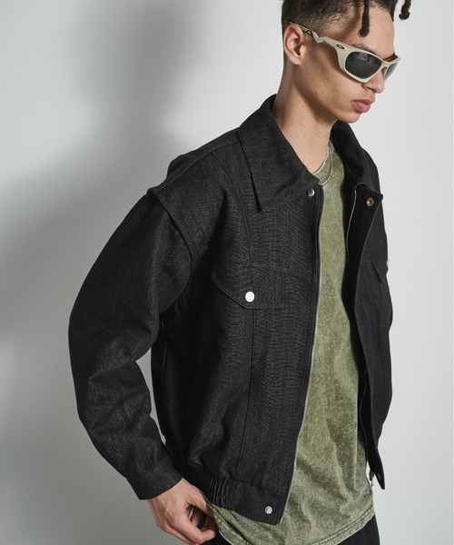 BLANK HOTEL(ブランクホテル)の「Zip-Up Denim Work Jacket / ジップアップデニムワークジャケット(ブルゾン・メンズ・ブラウン/ブラック・L/M)」の12枚目の写真