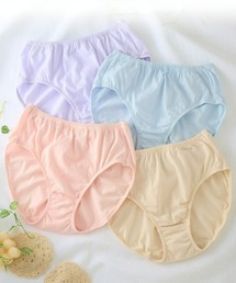 nissen（ニッセン）の「綿100％天竺　吸汗速乾　ゴムが肌側にあたらないショーツ４枚組（サイズ別はきこみ丈）（ショーツ）」