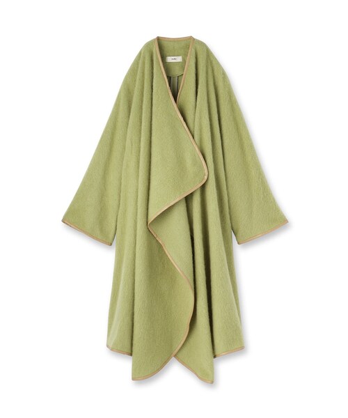 muller of yoshiokubo(ミュラーオブヨシオクボ)の「muller of yoshiokubo(ミュラーオブヨシオクボ)フレアコート(ノーカラーコート・レディース・グリーン・00)」の1枚目の写真