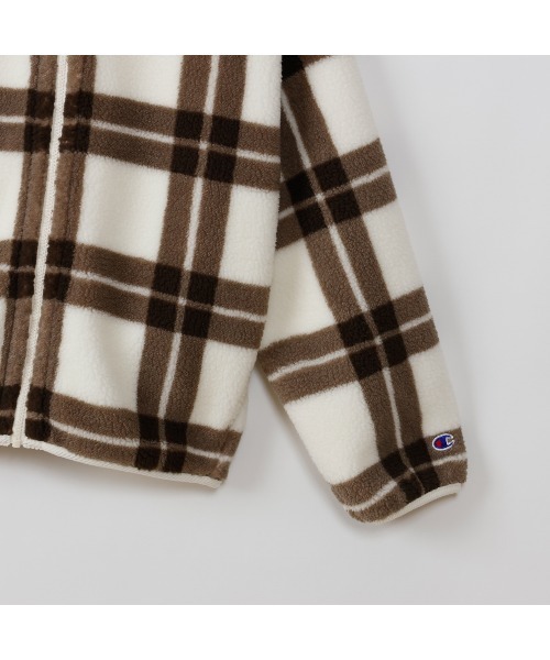 Champion（チャンピオン）の「チャンピオン  CHECK ZIP HOODED JACKET_（その他アウター・レディース・オフホワイト/ブラウン・L/M）」の3枚目の写真