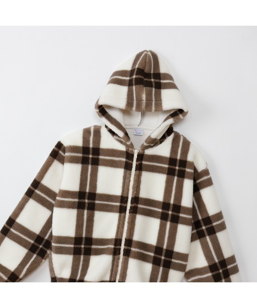 Champion（チャンピオン）の「チャンピオン  CHECK ZIP HOODED JACKET_（その他アウター・レディース・オフホワイト/ブラウン・L/M）」の4枚目の写真