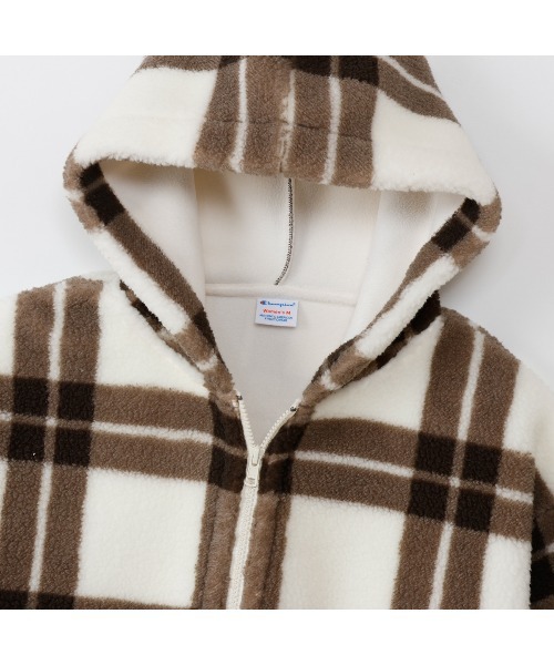 Champion（チャンピオン）の「チャンピオン  CHECK ZIP HOODED JACKET_（その他アウター・レディース・オフホワイト/ブラウン・L/M）」の5枚目の写真