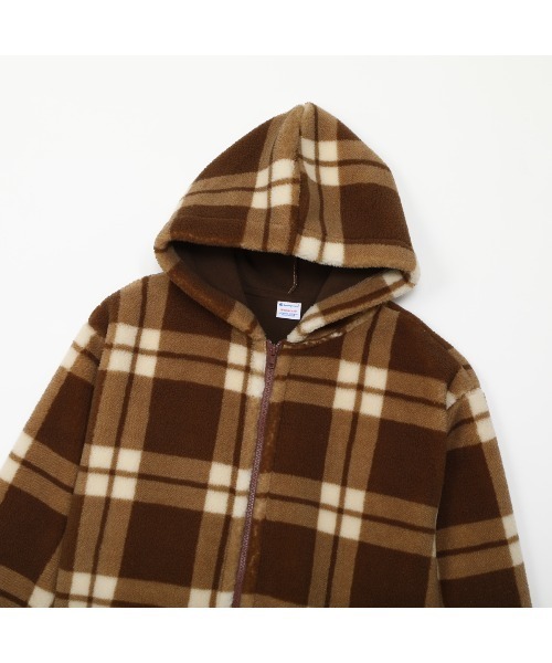 Champion（チャンピオン）の「チャンピオン  CHECK ZIP HOODED JACKET_（その他アウター・レディース・オフホワイト/ブラウン・L/M）」の7枚目の写真