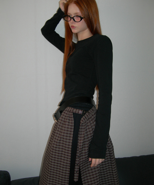 RENSE（レンセ）の「Eyelet Layered Skirt Brown Check（スカート・レディース・その他・OS）」の2枚目の写真