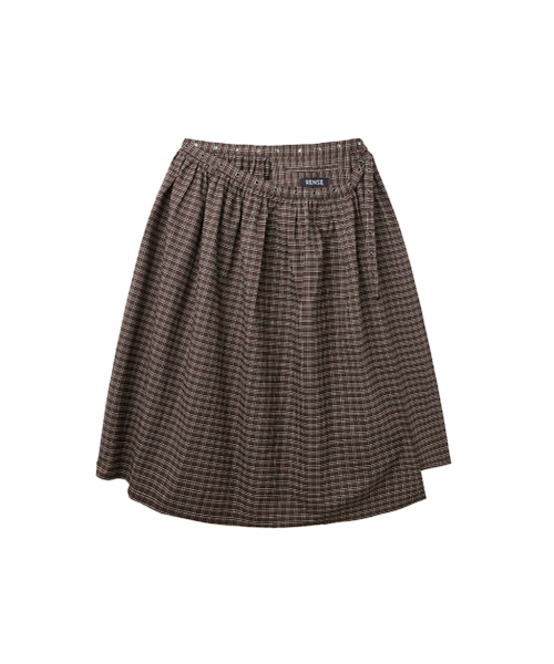 RENSE（レンセ）の「Eyelet Layered Skirt Brown Check（スカート・レディース・その他・OS）」の3枚目の写真