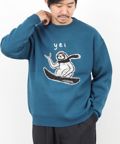 NOLLEY’S(ノーリーズ)の「【STONEWOLD】 Yei ウォッシャブル CN 25AW(ニット/セーター・メンズ・ライトグレー/ネイビー/グリーン系その他・S/M/L/XL)」の1枚目の写真