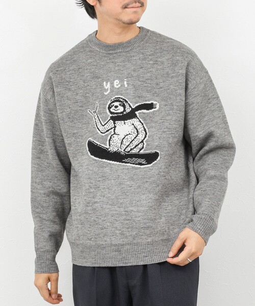 NOLLEY’S(ノーリーズ)の「【STONEWOLD】 Yei ウォッシャブル CN 25AW(ニット/セーター・メンズ・ライトグレー/ネイビー/グリーン系その他・S/M/L/XL)」の2枚目の写真