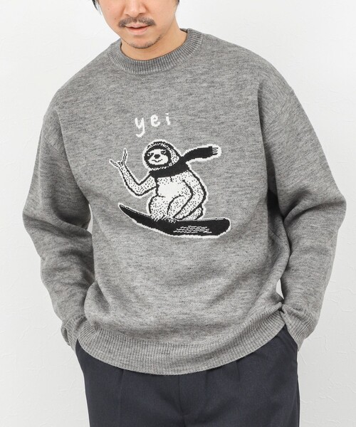 NOLLEY’S(ノーリーズ)の「【STONEWOLD】 Yei ウォッシャブル CN 25AW(ニット/セーター・メンズ・ライトグレー/ネイビー/グリーン系その他・S/M/L/XL)」の9枚目の写真