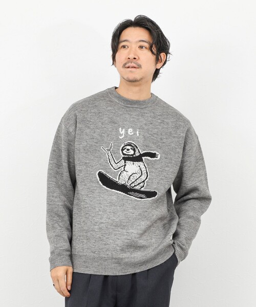 NOLLEY’S(ノーリーズ)の「【STONEWOLD】 Yei ウォッシャブル CN 25AW(ニット/セーター・メンズ・ライトグレー/ネイビー/グリーン系その他・S/M/L/XL)」の13枚目の写真