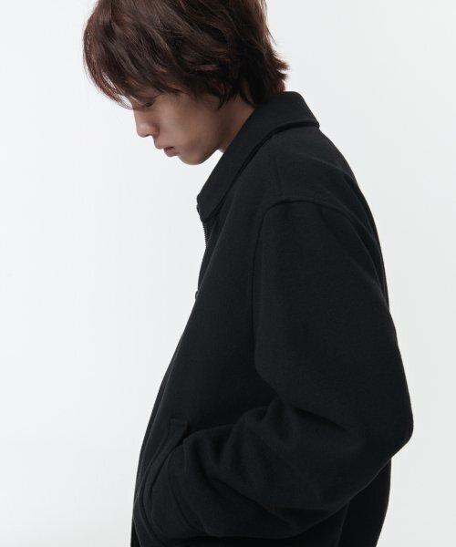 MUSINSA STANDARD（ムシンサスタンダード）の「ウールブレンドミニマルブルゾンジャケット[ブラック]（ブルゾン・メンズ・その他・MEDIUM/LARGE/X-LARGE/XX-LARGE）」の2枚目の写真