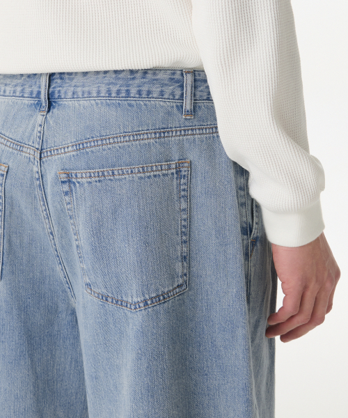 MUSINSA STANDARD（ムシンサスタンダード）の「リネンライクツーピンタックワイドデニムショーツ[スカイブルー]（デニムパンツ・メンズ・その他・40/38/42/36/34/32/30/31/33/26/27/28/29）」の5枚目の写真