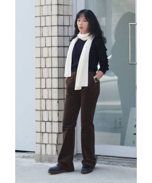 MUSINSA STANDARD WOMAN（ムシンサスタンダードウーマン）の「ウィメンズアンゴラブレンドケーブルクルーネックニット[ネイビー]（ニット/セーター・レディース・その他・SMALL/MEDIUM/X-SMALL/LARGE）」の10枚目の写真