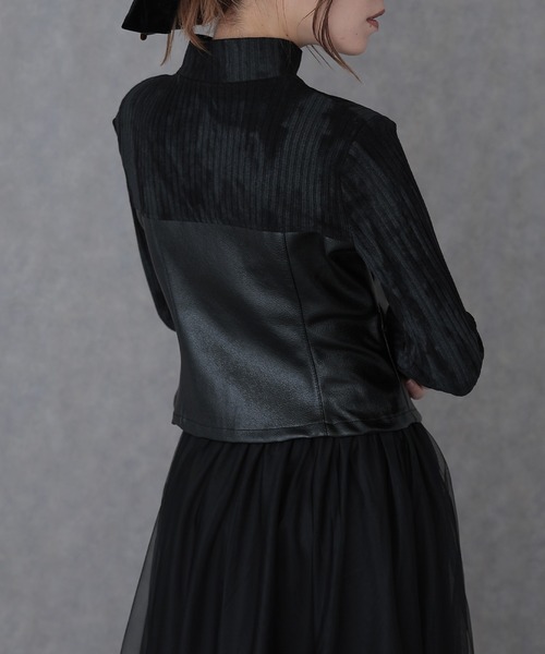 SUWDEE（スーディー）の「bustier docking double zip tops（ニット/セーター・レディース・ブラック/ブラウン・FREE）」の12枚目の写真