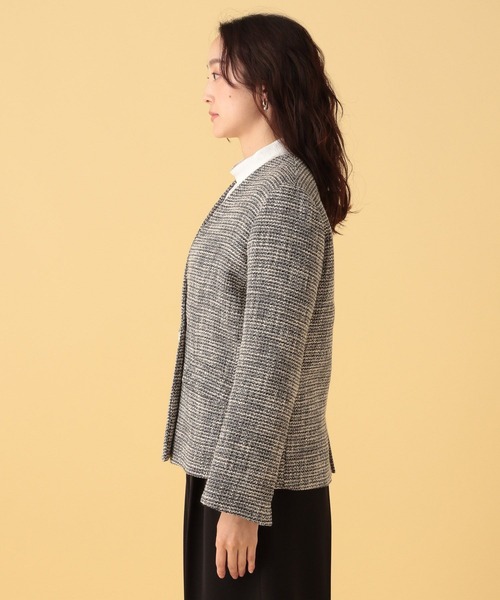 Elura（エルーラ）の「≪入卒/セレモニー/通勤≫ツイードノーカラージャケット/602137（ノーカラージャケット・レディース・ブラック・LARGE/MEDIUM）」の12枚目の写真
