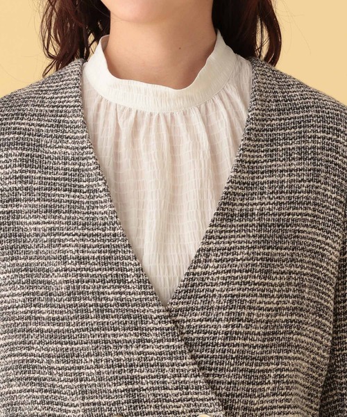 Elura（エルーラ）の「≪入卒/セレモニー/通勤≫ツイードノーカラージャケット/602137（ノーカラージャケット・レディース・ブラック・LARGE/MEDIUM）」の14枚目の写真