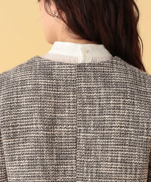 Elura（エルーラ）の「≪入卒/セレモニー/通勤≫ツイードノーカラージャケット/602137（ノーカラージャケット・レディース・ブラック・LARGE/MEDIUM）」の19枚目の写真