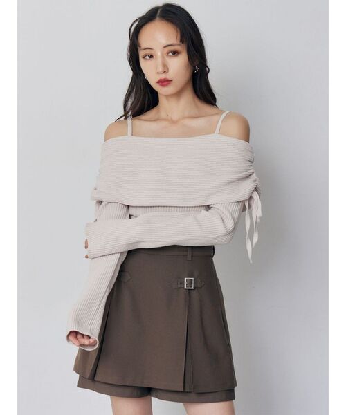 MURUA（ムルーア）の「モールヤーンオフショルニット（ニット/セーター・レディース・ブラック/ピンク/ブラウン・FREE）」の13枚目の写真