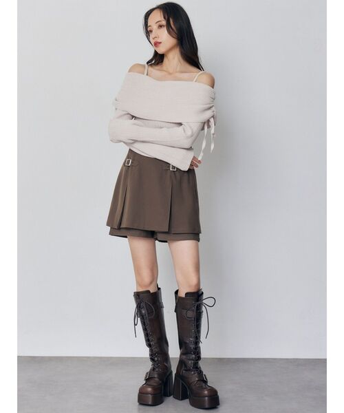 MURUA（ムルーア）の「モールヤーンオフショルニット（ニット/セーター・レディース・ブラック/ピンク/ブラウン・FREE）」の21枚目の写真