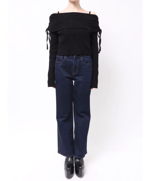 MURUA（ムルーア）の「モールヤーンオフショルニット（ニット/セーター・レディース・ブラック/ピンク/ブラウン・FREE）」の7枚目の写真