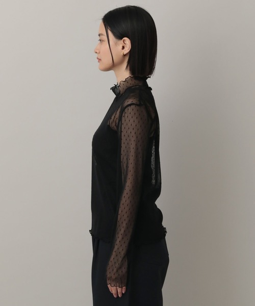 A part by（アパートバイ）の「チュールトドットハイネック_長袖（Tシャツ/カットソー・レディース・アイボリー/ブラック・FREE）」の13枚目の写真