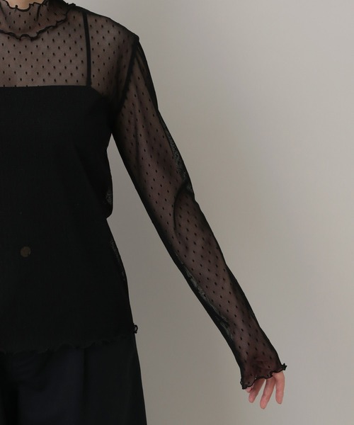 A part by（アパートバイ）の「チュールトドットハイネック_長袖（Tシャツ/カットソー・レディース・アイボリー/ブラック・FREE）」の16枚目の写真