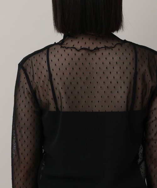 A part by（アパートバイ）の「チュールトドットハイネック_長袖（Tシャツ/カットソー・レディース・アイボリー/ブラック・FREE）」の18枚目の写真