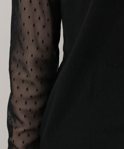 A part by（アパートバイ）の「チュールトドットハイネック_長袖（Tシャツ/カットソー・レディース・アイボリー/ブラック・FREE）」の11枚目の写真