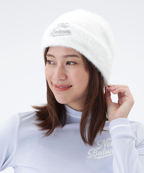New Balance Golf(ニューバランスゴルフ)の「【new balance golf】BRIM BEANIE(ニットキャップ/ビーニー・レディース・ブラック/グレー系その他2/ホワイト・FREE)」の2枚目の写真