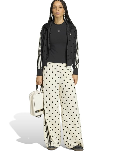 adidas(アディダス)の「adidas SATIN POLKA DOTS WIDE LEG PANT / アディダス サテン 水玉 ワイド レッグ パンツ(その他パンツ・レディース・ホワイト・L/M/S)」の2枚目の写真
