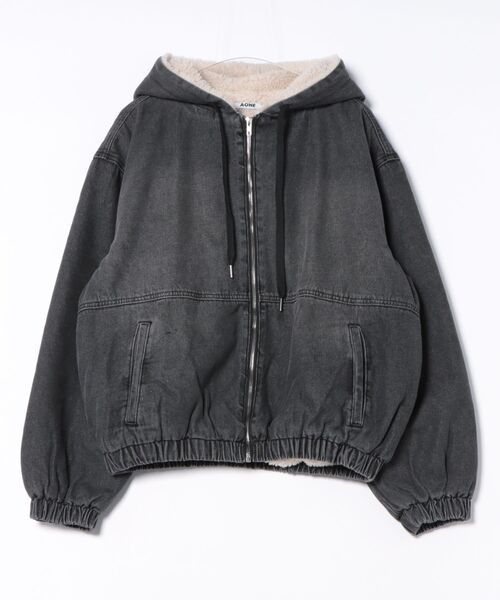 a.p.o.v.(エーピーオービー)の「a.p.o.v. 裏ボアヴィンテージウォッシュデニムオーバーサイズ短丈フードブルゾン(ブルゾン・メンズ・ブラック/ブルー・ONESIZE)」の6枚目の写真