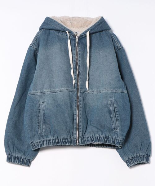 a.p.o.v.(エーピーオービー)の「a.p.o.v. 裏ボアヴィンテージウォッシュデニムオーバーサイズ短丈フードブルゾン(ブルゾン・メンズ・ブラック/ブルー・ONESIZE)」の8枚目の写真