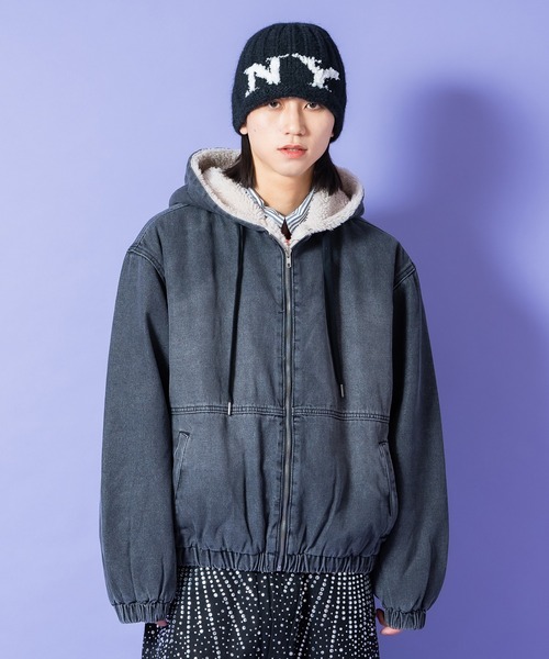 a.p.o.v.(エーピーオービー)の「a.p.o.v. 裏ボアヴィンテージウォッシュデニムオーバーサイズ短丈フードブルゾン(ブルゾン・メンズ・ブラック/ブルー・ONESIZE)」の9枚目の写真