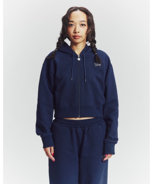 KEBOZ（ケボズ）の「BB BABY SWEAT FULL ZIP HOODIE（パーカー・レディース・ネイビー/オリーブ・FREE）」の8枚目の写真
