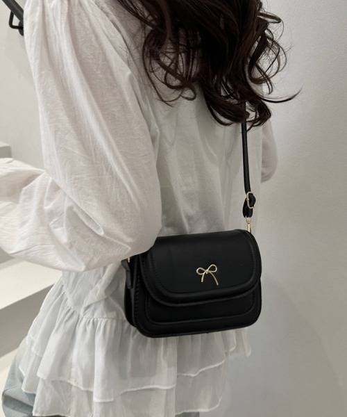 yuue' ( wear )(ユーイ)の「リボンミニショルダーバッグ(ショルダーバッグ・レディース・ブラウン/アイボリー/ブラック・FREE)」の12枚目の写真