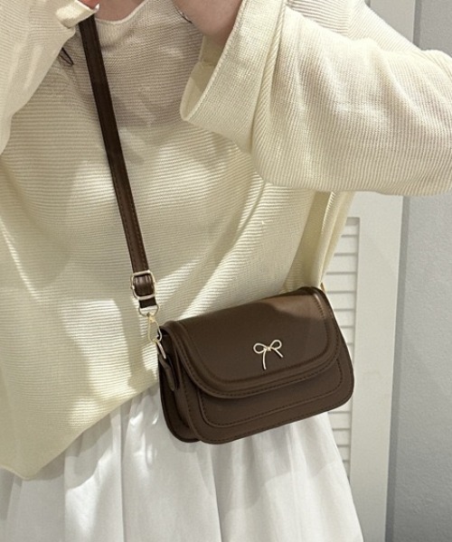 yuue' ( wear )(ユーイ)の「リボンミニショルダーバッグ(ショルダーバッグ・レディース・ブラウン/アイボリー/ブラック・FREE)」の17枚目の写真