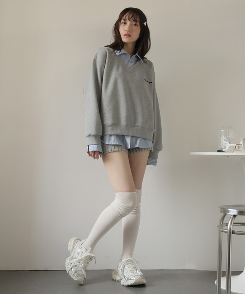 Ulysses（ユリシス）の「シャツドッキング裏起毛トレーナー（スウェット・レディース・ブラック/グレー/モカ・F）」の5枚目の写真