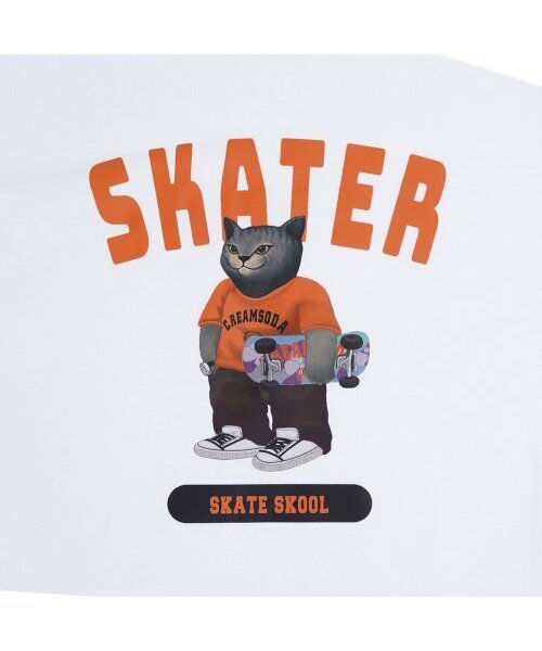 CREAM SODA LAB（クリームソーダラボ）の「グレー スケーター 半袖Tシャツ ホワイト オレンジ（Tシャツ/カットソー・メンズ・その他・XX-LARGE/LARGE/MEDIUM/X-LARGE）」の7枚目の写真