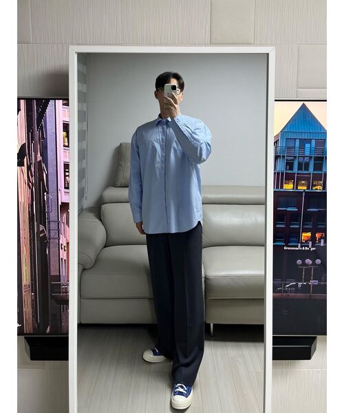 DRAW FIT（ドローフィット）の「ペーパーコットンオーバーサイズシャツ [SKY BLUE]（シャツ/ブラウス・メンズ・その他・LARGE/MEDIUM/X-LARGE）」の11枚目の写真