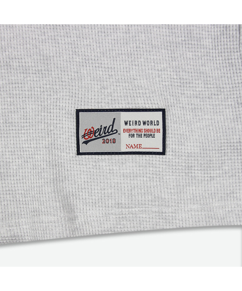 WEIRDWORLD（ウィアード ワールド）の「オーバープリントワッフルロングスリーブメランジグレー（Tシャツ/カットソー・レディース・その他・LARGE/MEDIUM/X-LARGE）」の5枚目の写真