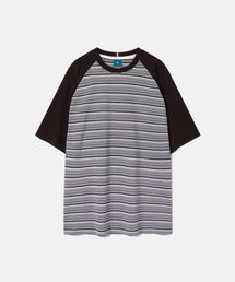 無地&ストライプ エアコンフォート 半袖Tシャツ T67 ブラウン