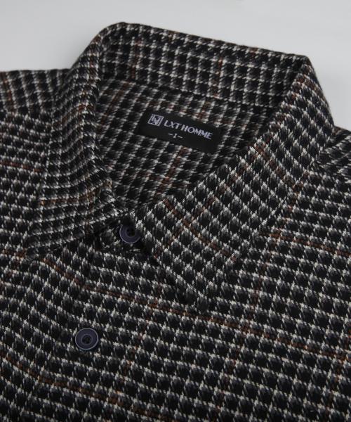 LXT（エルエックスティー）の「コットンハウンドチェッククロップシャツ[ブラック]（シャツ/ブラウス・メンズ・その他・1/2/3）」の3枚目の写真